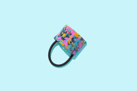 Hair Cuff Ponytail Holder - Bright Tortoise w/ Brown Band