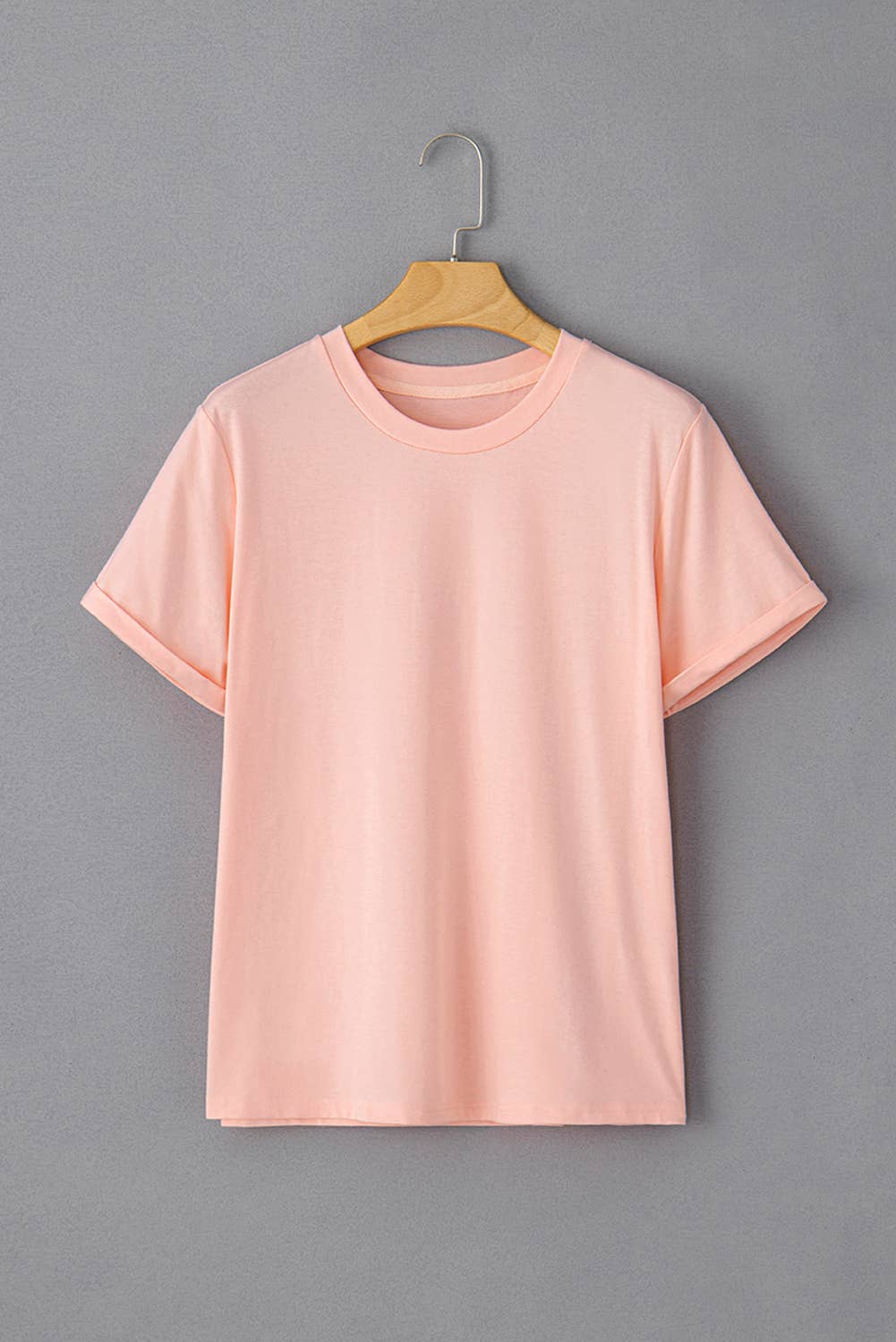 Multicolor Casual Plain Crew Neck Short Sleeve Tee | S-2XL