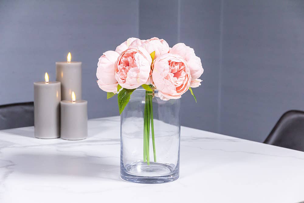 Full Pink Peony Bouquet - 10"H