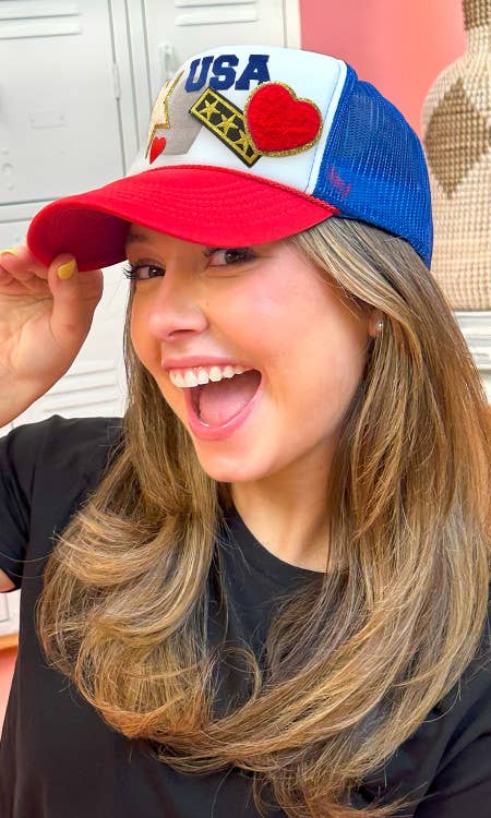 Patriotic Star Patch Trucker Hat