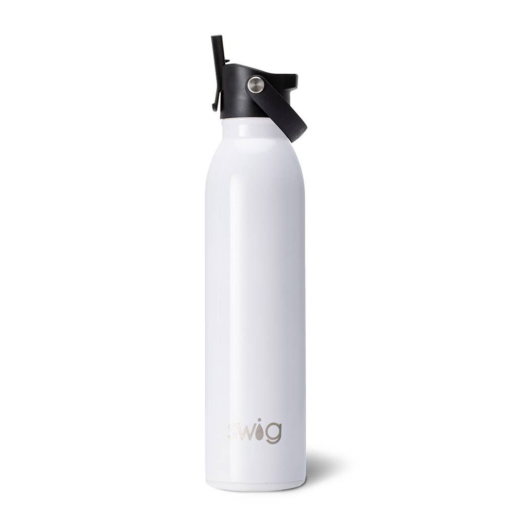 Shimmer White Flip + Sip Water Bottle (20oz)