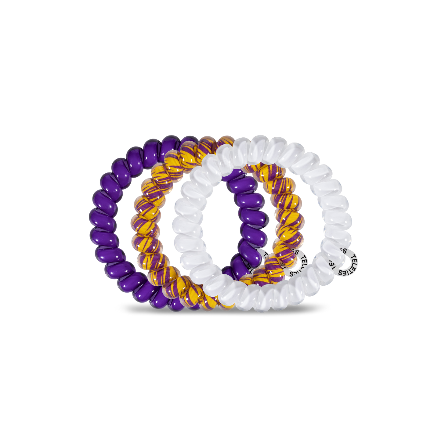 LSU - Large Spiral Hair Coils, Hair Ties, 3-pack