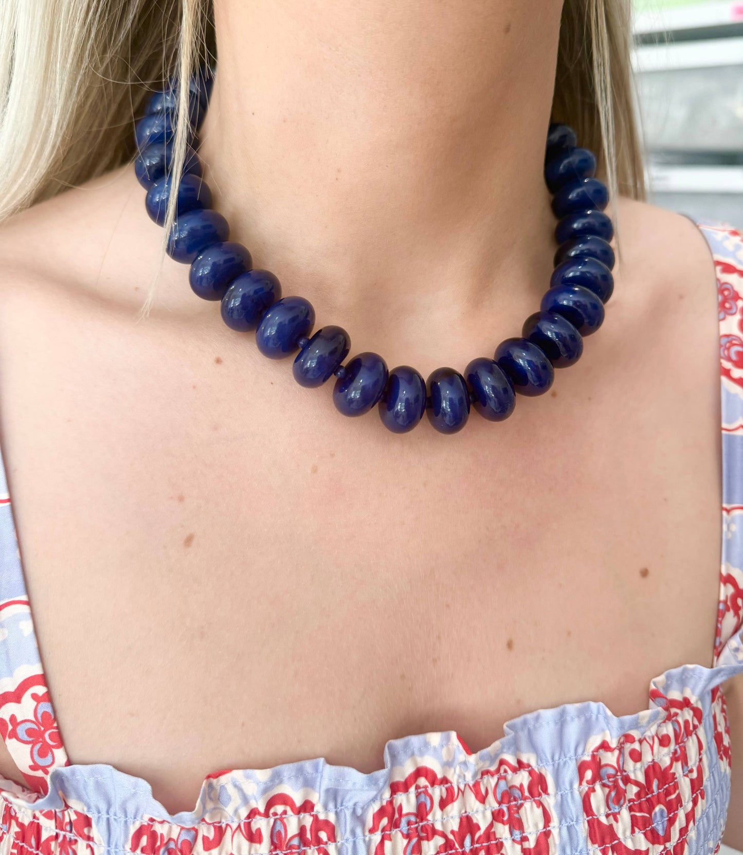 Bailey Chunky Beaded Necklace- Purple