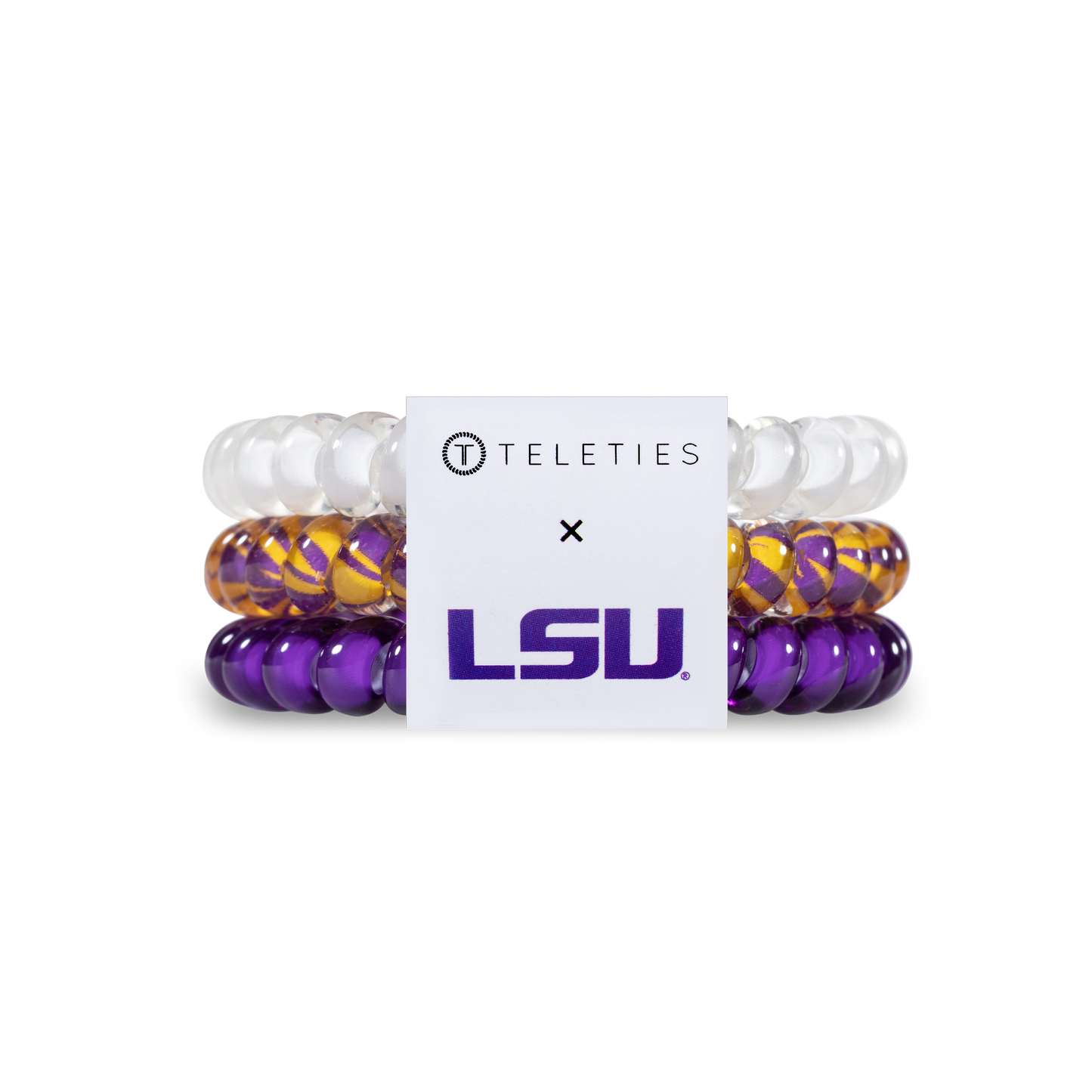 LSU - Small Spiral Hair Coils, Hair Ties, 3-pack