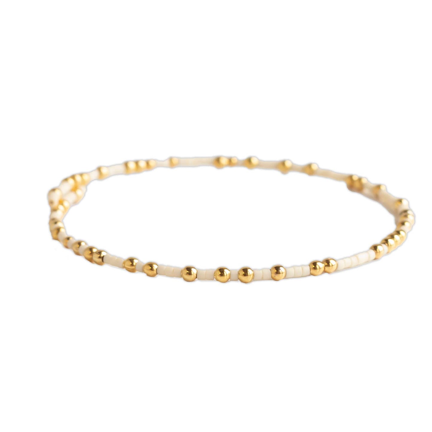 Confetti Beaded Bangle-Ivory, Delicate Stacking Bracelets