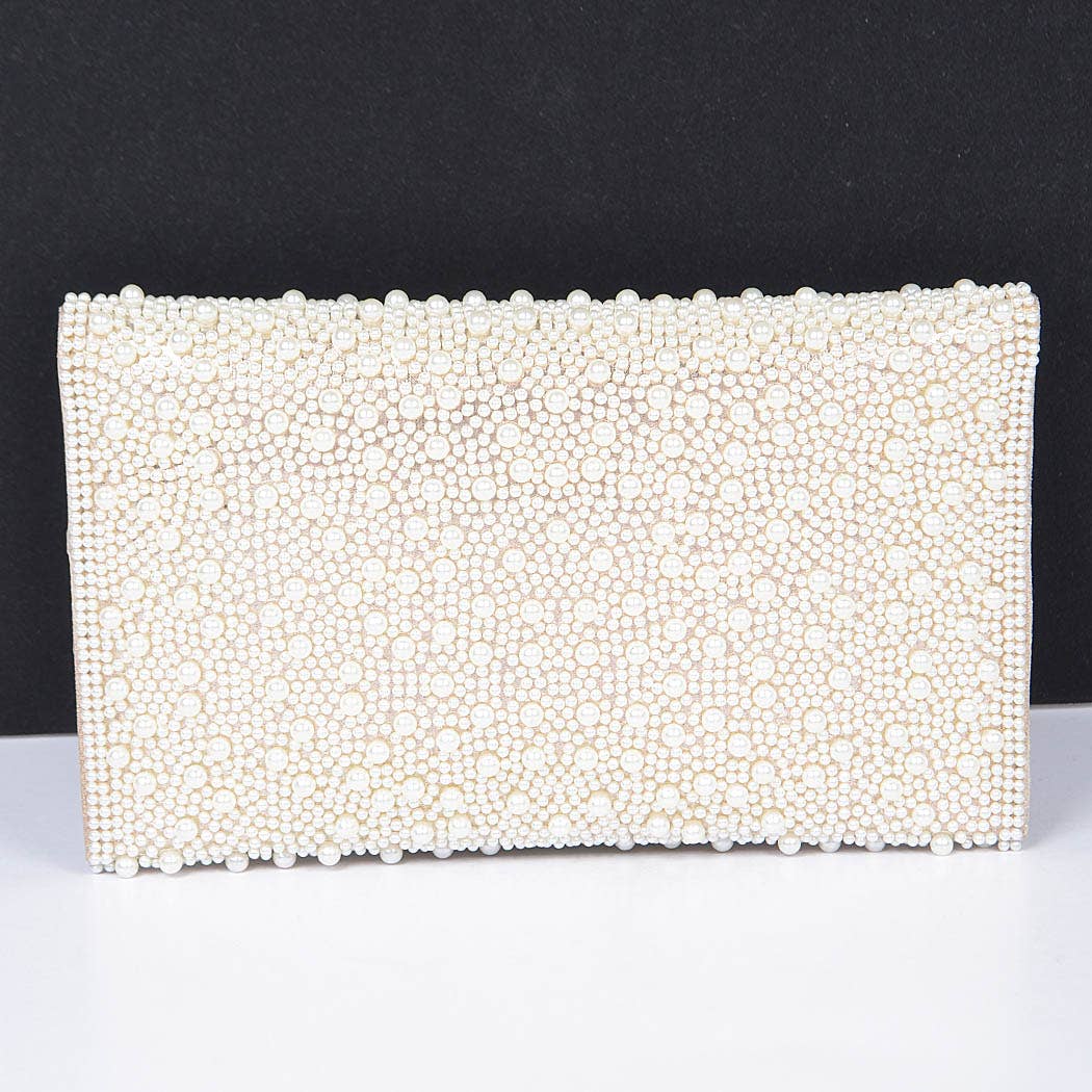 Faux Pearl Party Clutch