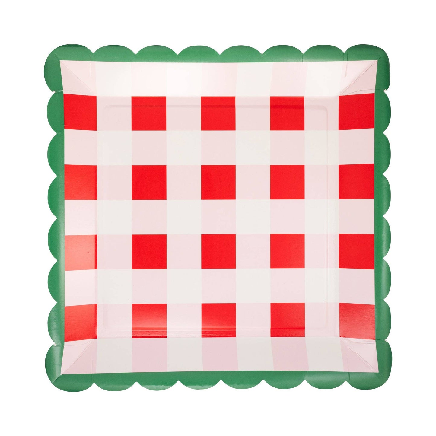 Plaid Scalloped Edge Plate