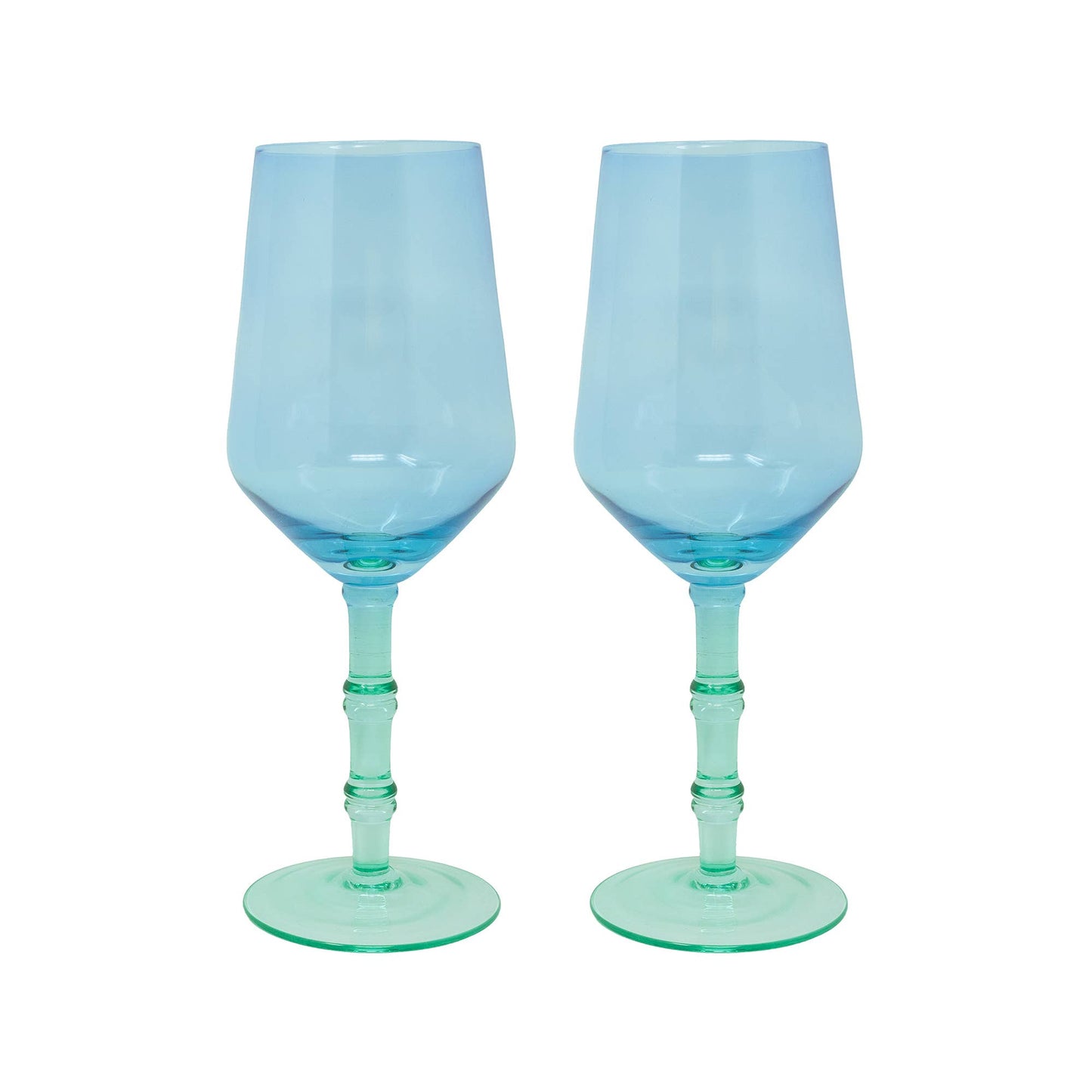 Wine Glass Set, Mint Condition/Hydrangea Blue