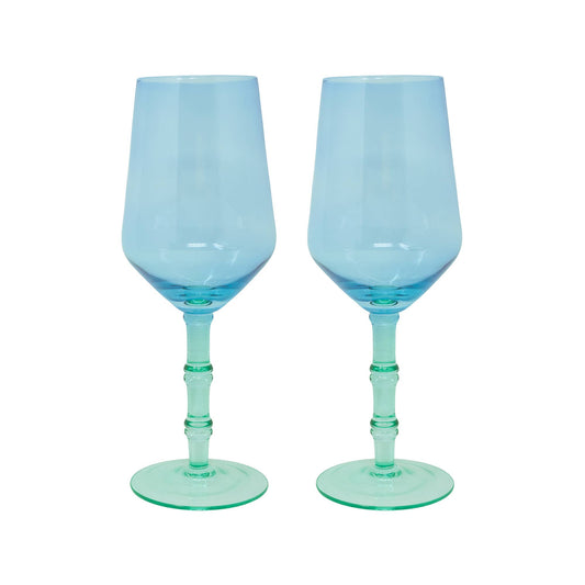 Wine Glass Set, Mint Condition/Hydrangea Blue