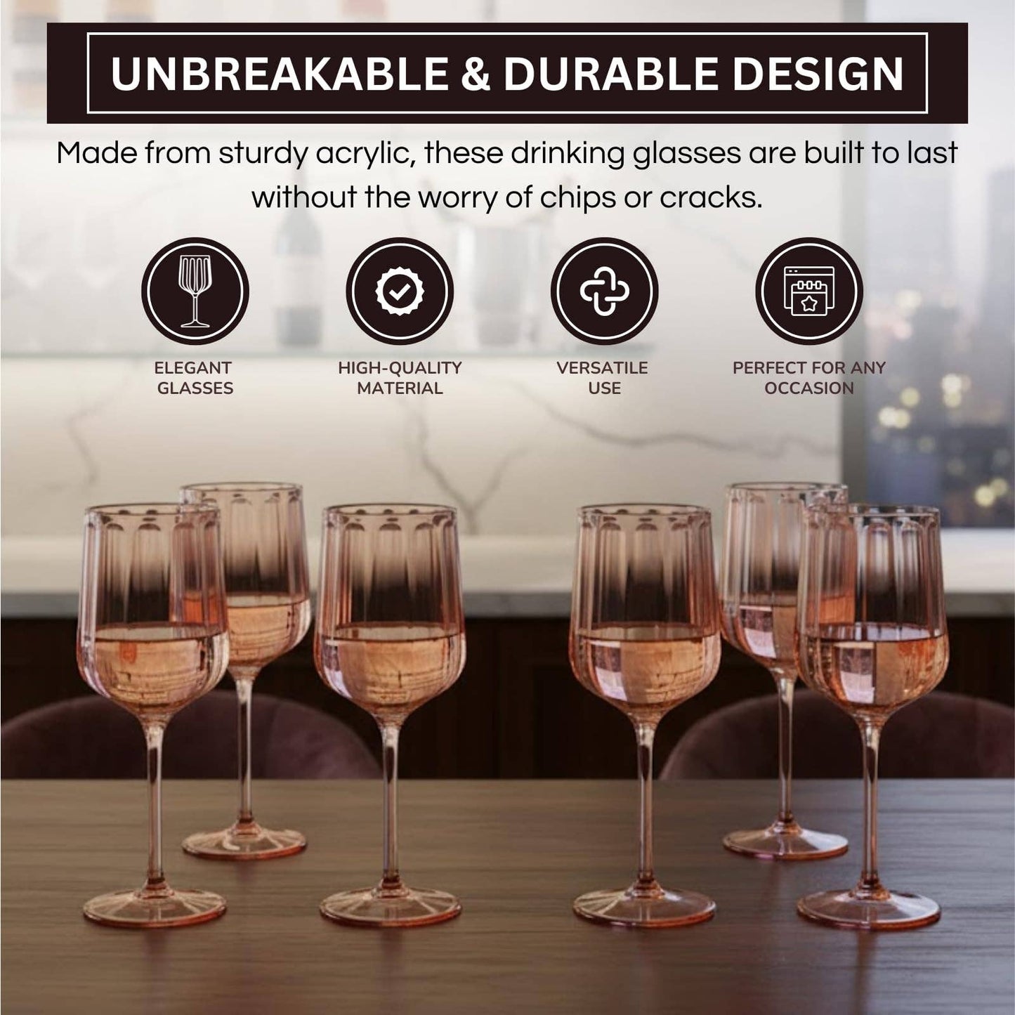 Acrylic Lucia Stemmed Goblets - Unbreakable Wine Glasses