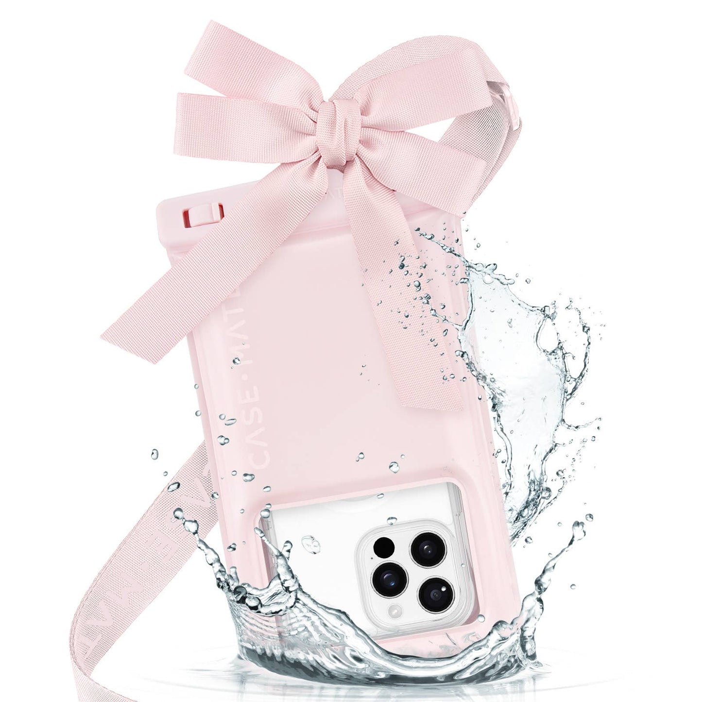 Case-Mate Ballet Pink Bow Waterproof Floating Pouch