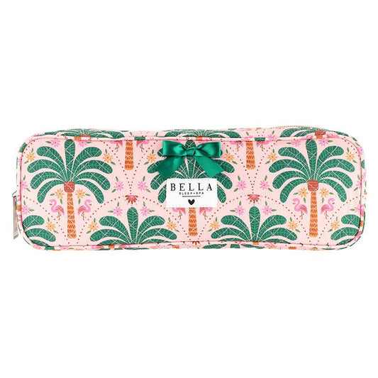 Quilted Hair Tool Bag - Pink + Palm Trees