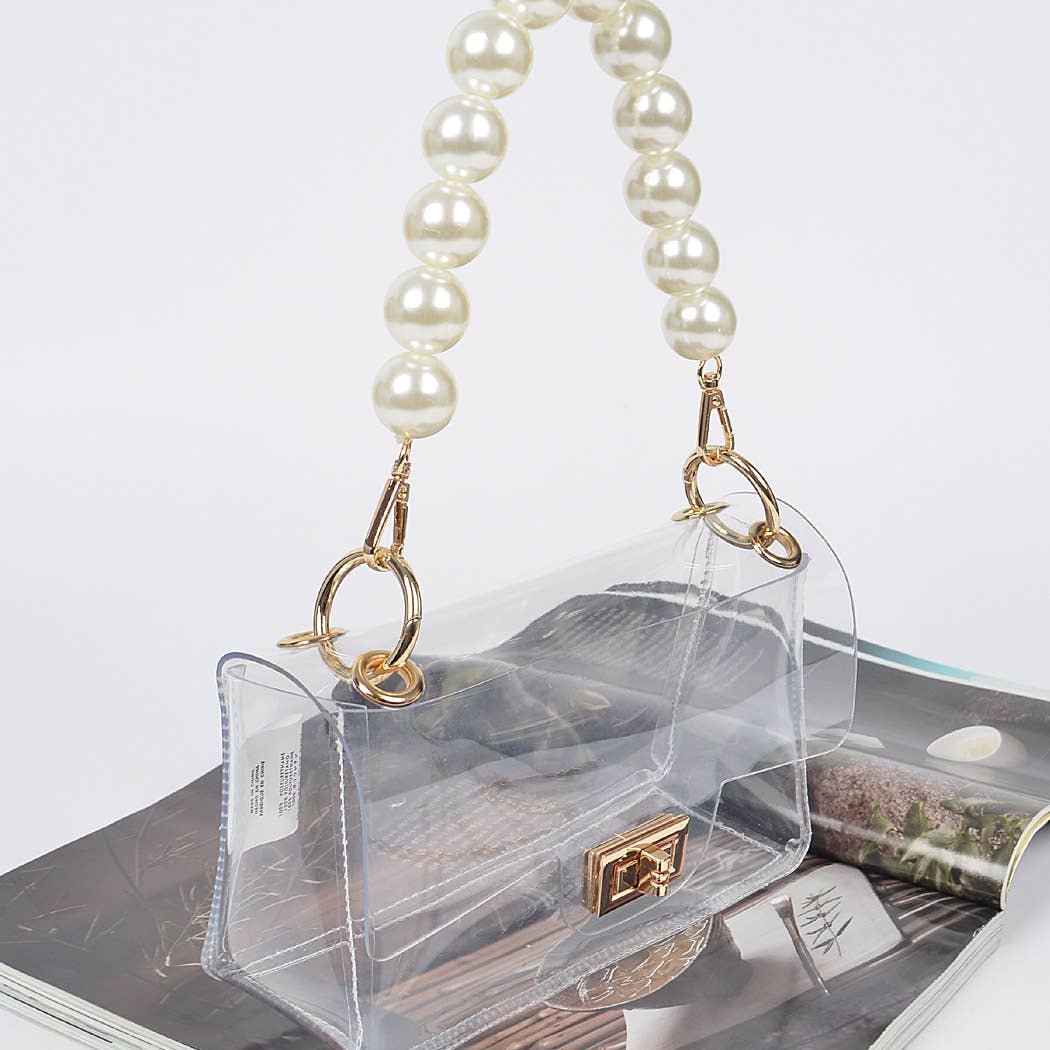 Transparent Cross body Bag W/ Clear Chain