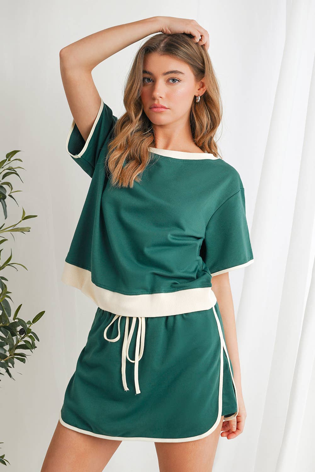 Colorblock Drop Shoulder T Shirt & Skirt Set | S-XL & 1X-4X