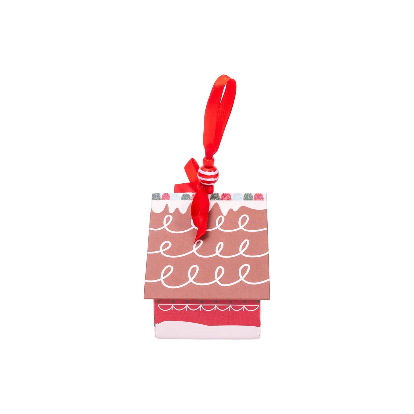 Bath Bomb Christmas Ornament House - Red