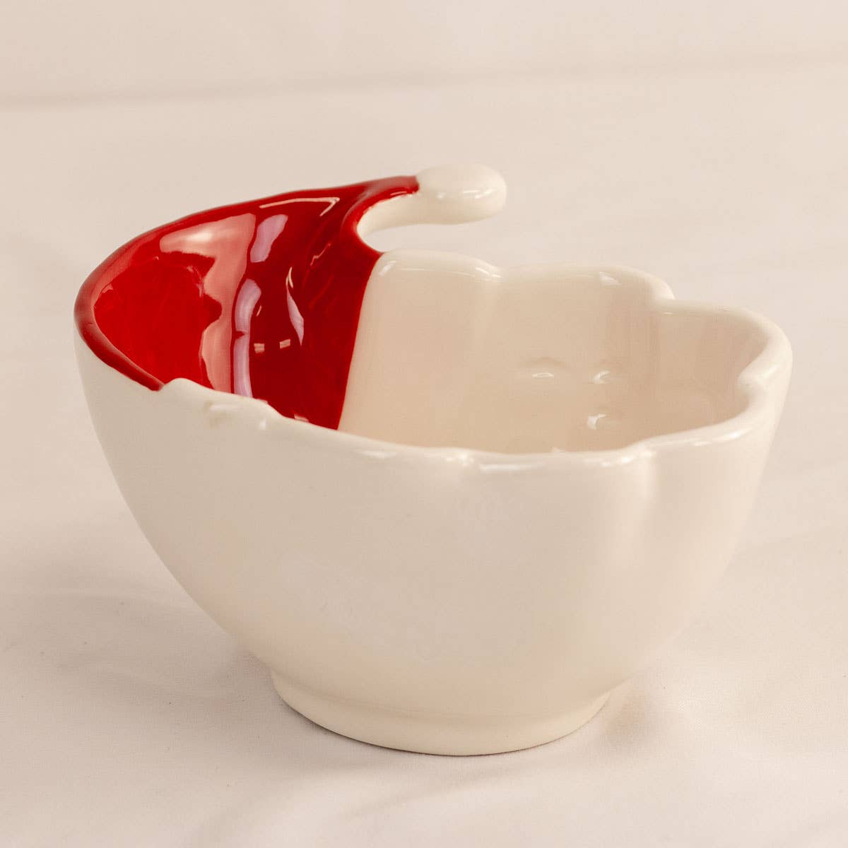 Jolly Santa Tidbit Bowl   White/Red   5.75x5.45