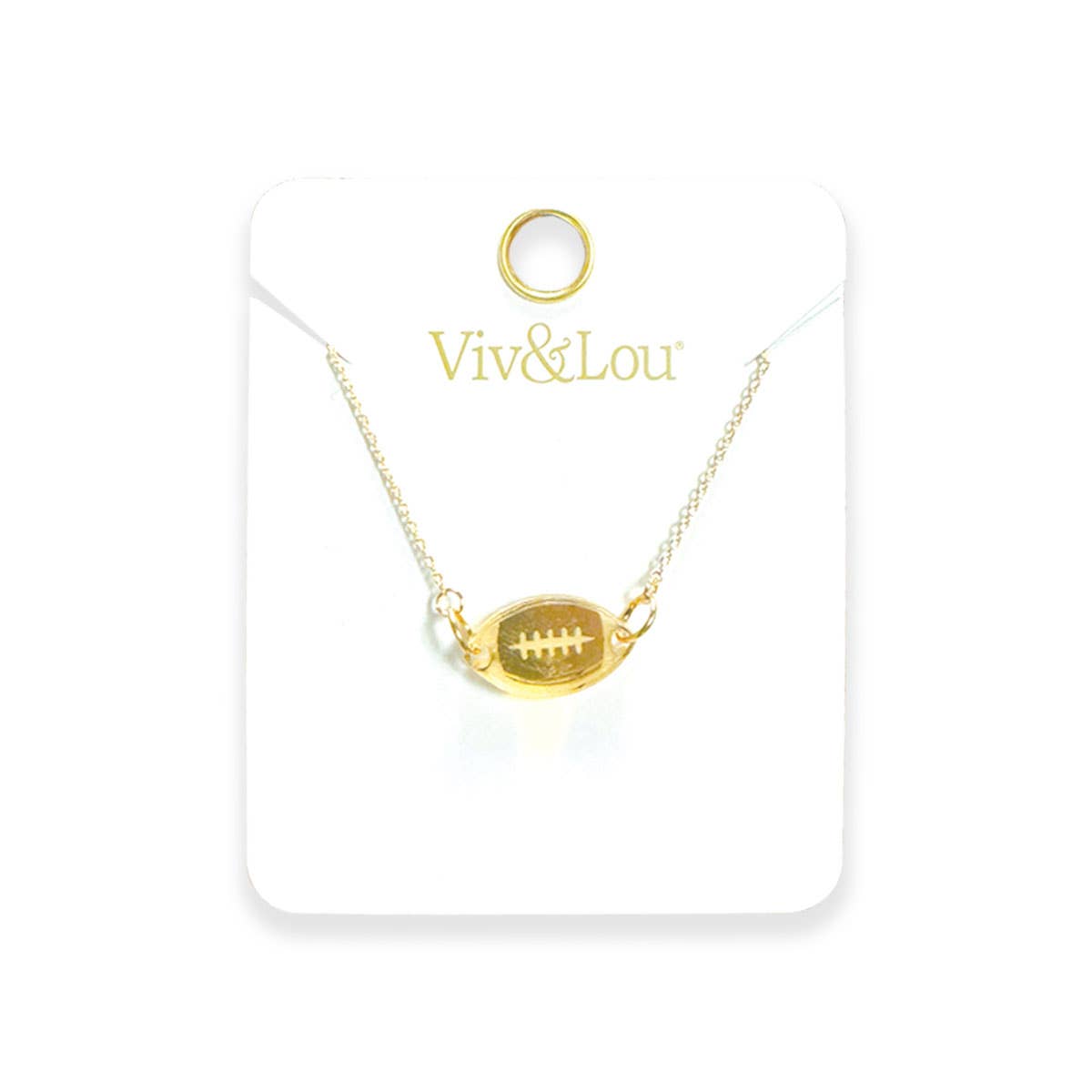 Mirrored Gold Football Necklace