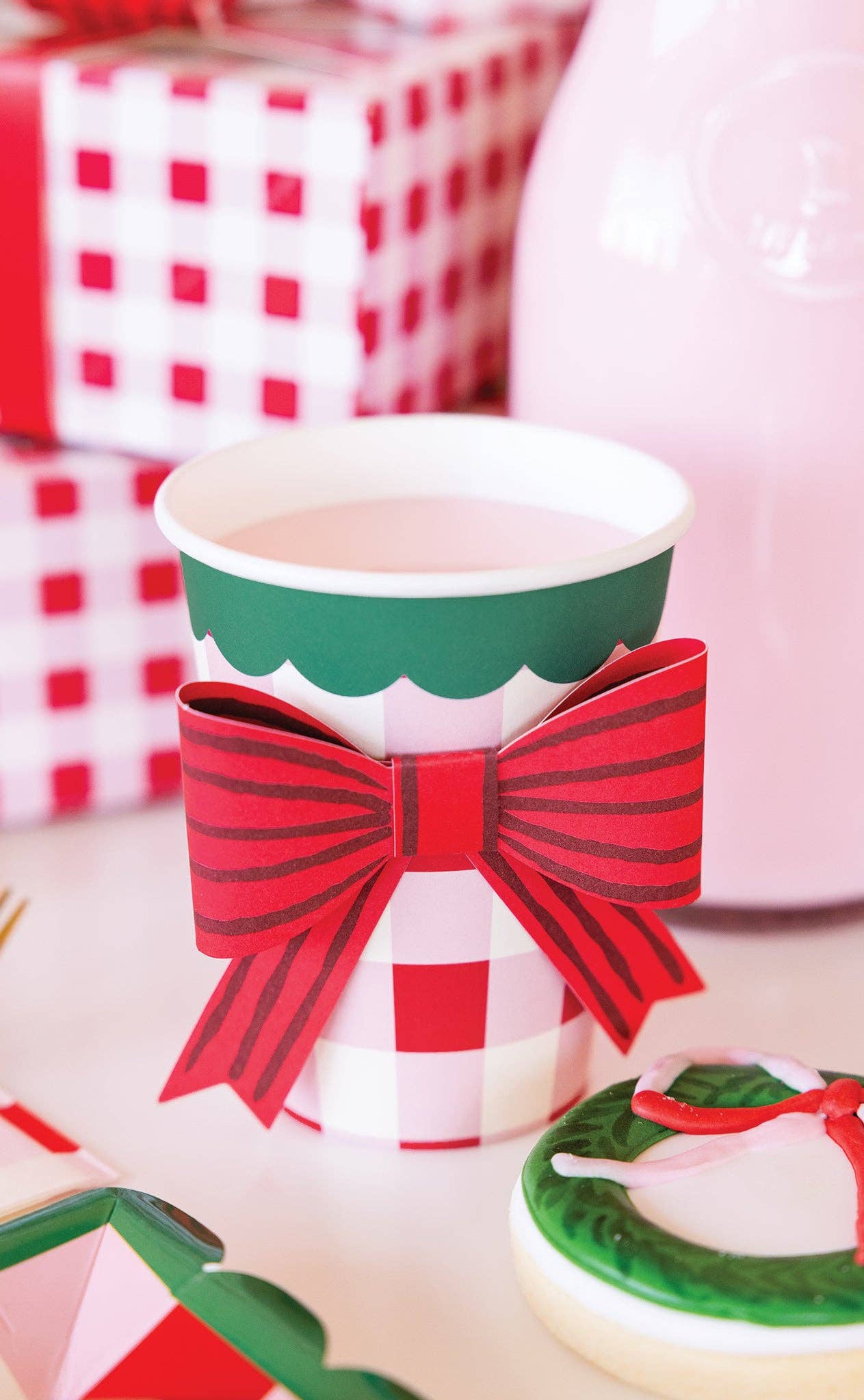 Plaid Cup with Bow