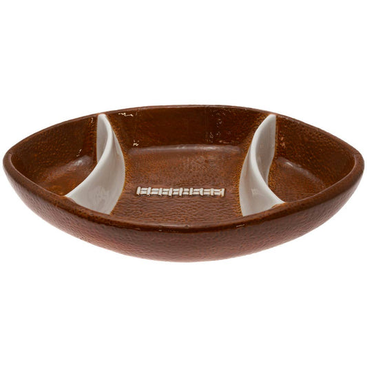 77.75" Long Football Fever Chip Dip Ceramic Bowl