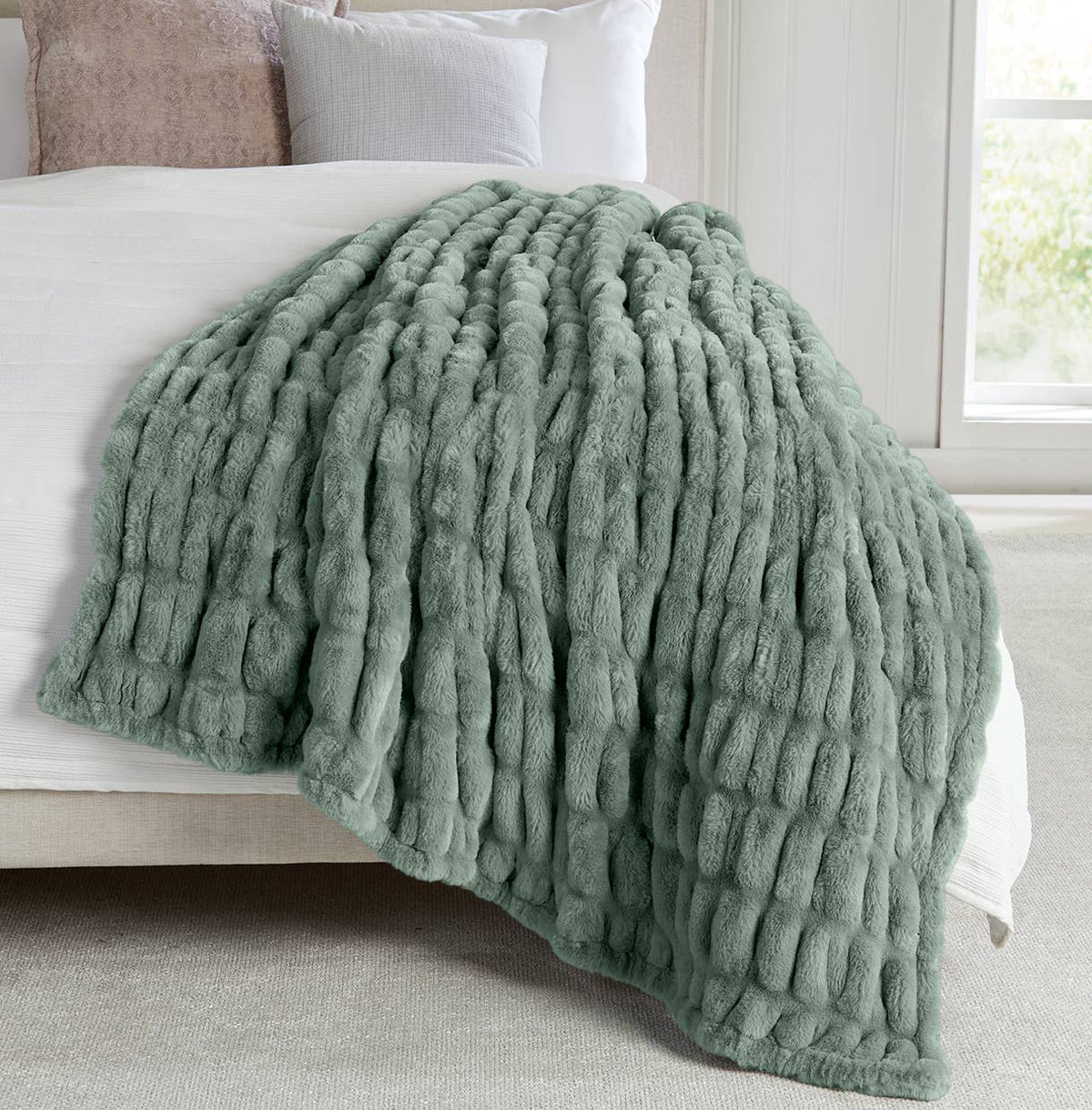 Luxury Heavyweight Ruched Throw Blankets 50" x 60"