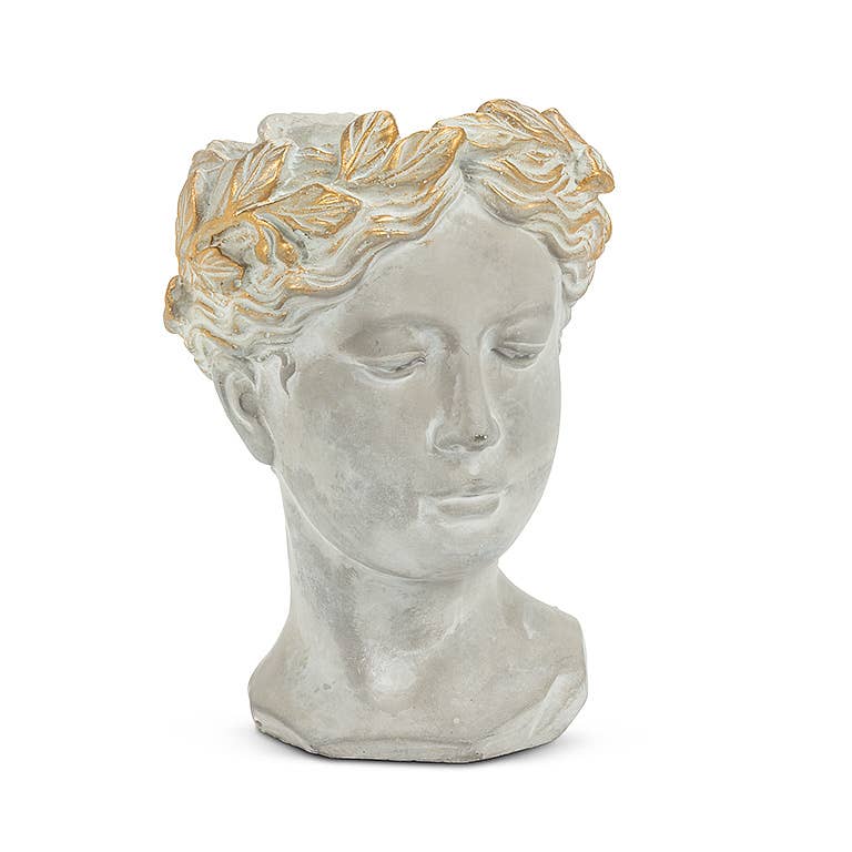 Small Woman Head Planter-8.5"H