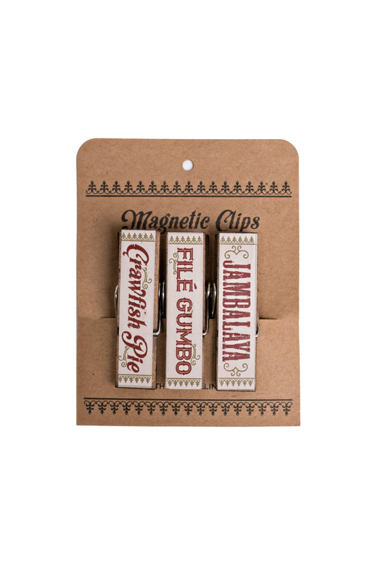 Magnetic Clips - Jambalaya, Crawfish Pie, File Gumbo