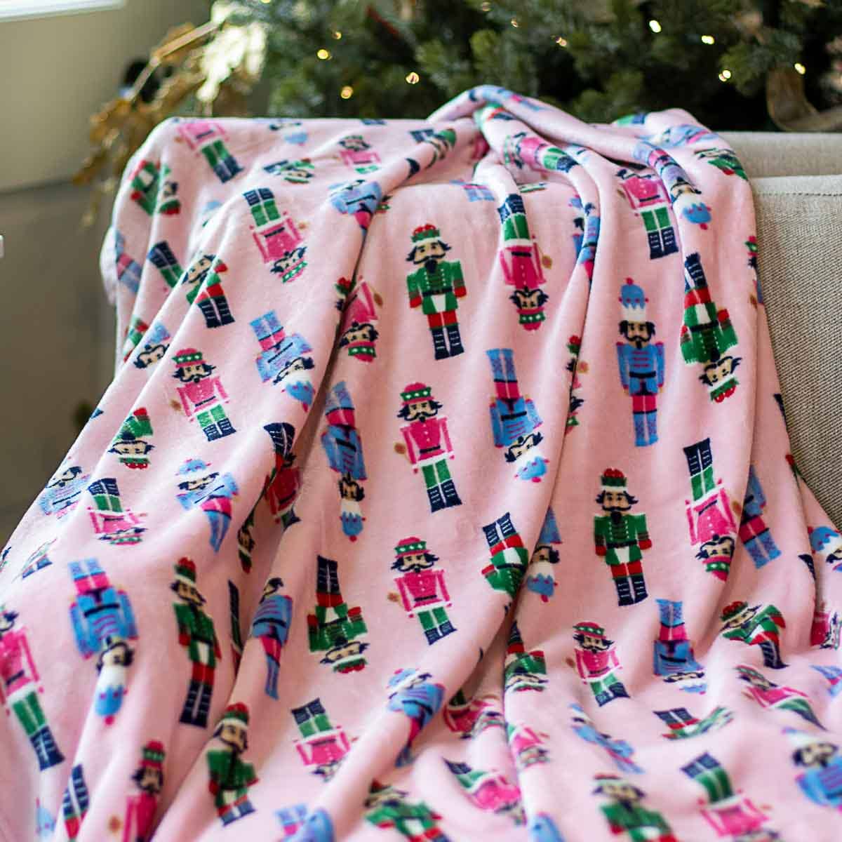 Nutcracker March Throw   Pink/Multi   50x60