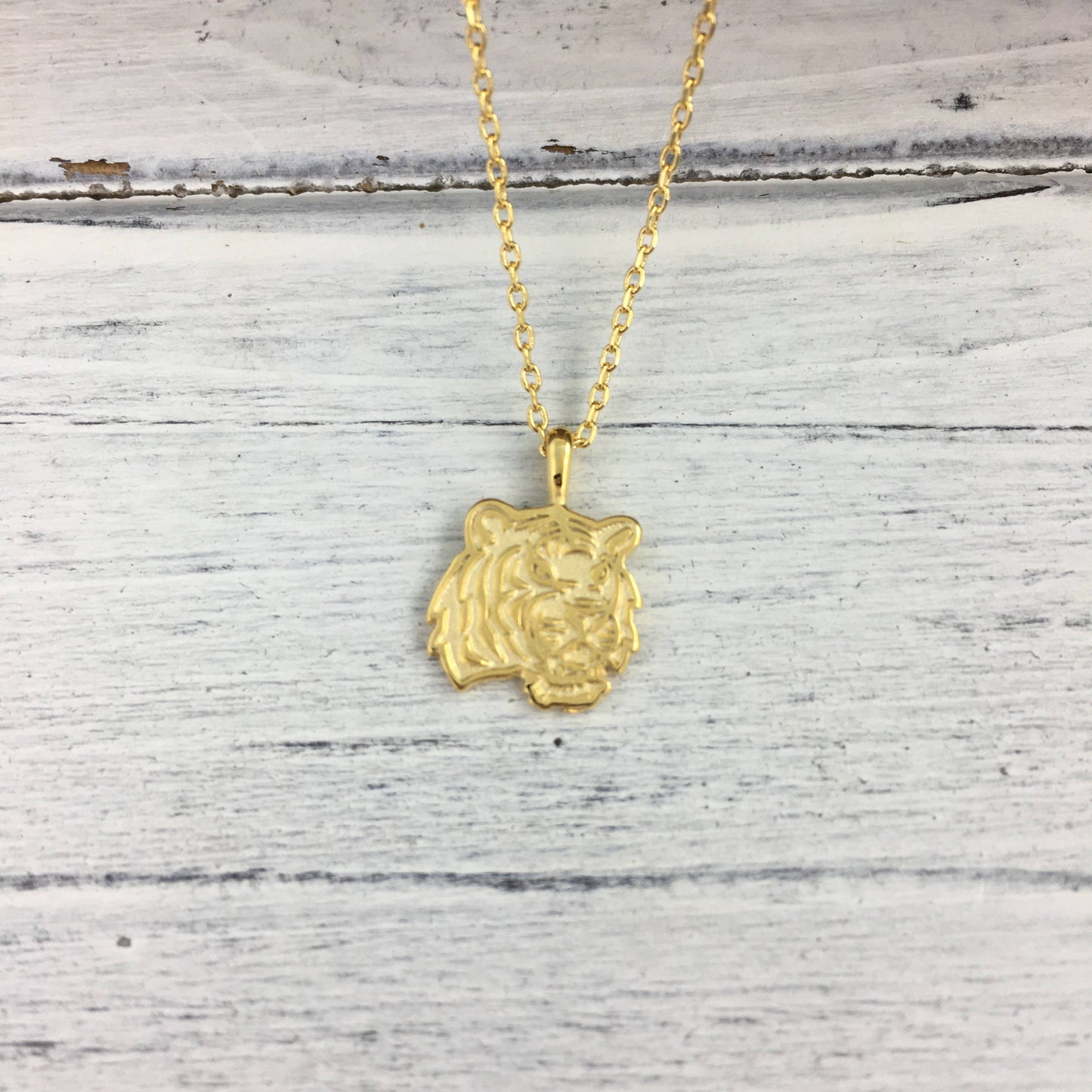 Gold Tiger head necklace