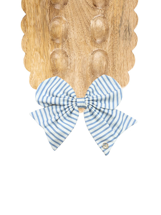 Fabric Bow | Blue Stripe