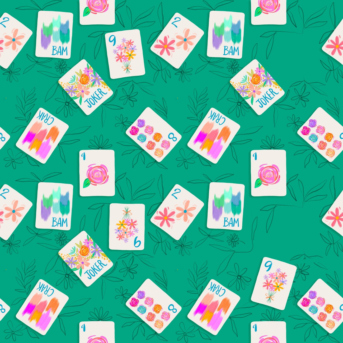 Bonjour Mahjong Coasters Set of 4