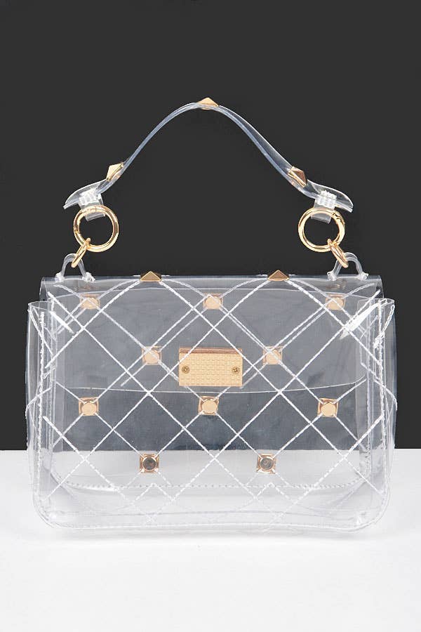 Studded Clear Handle Bag