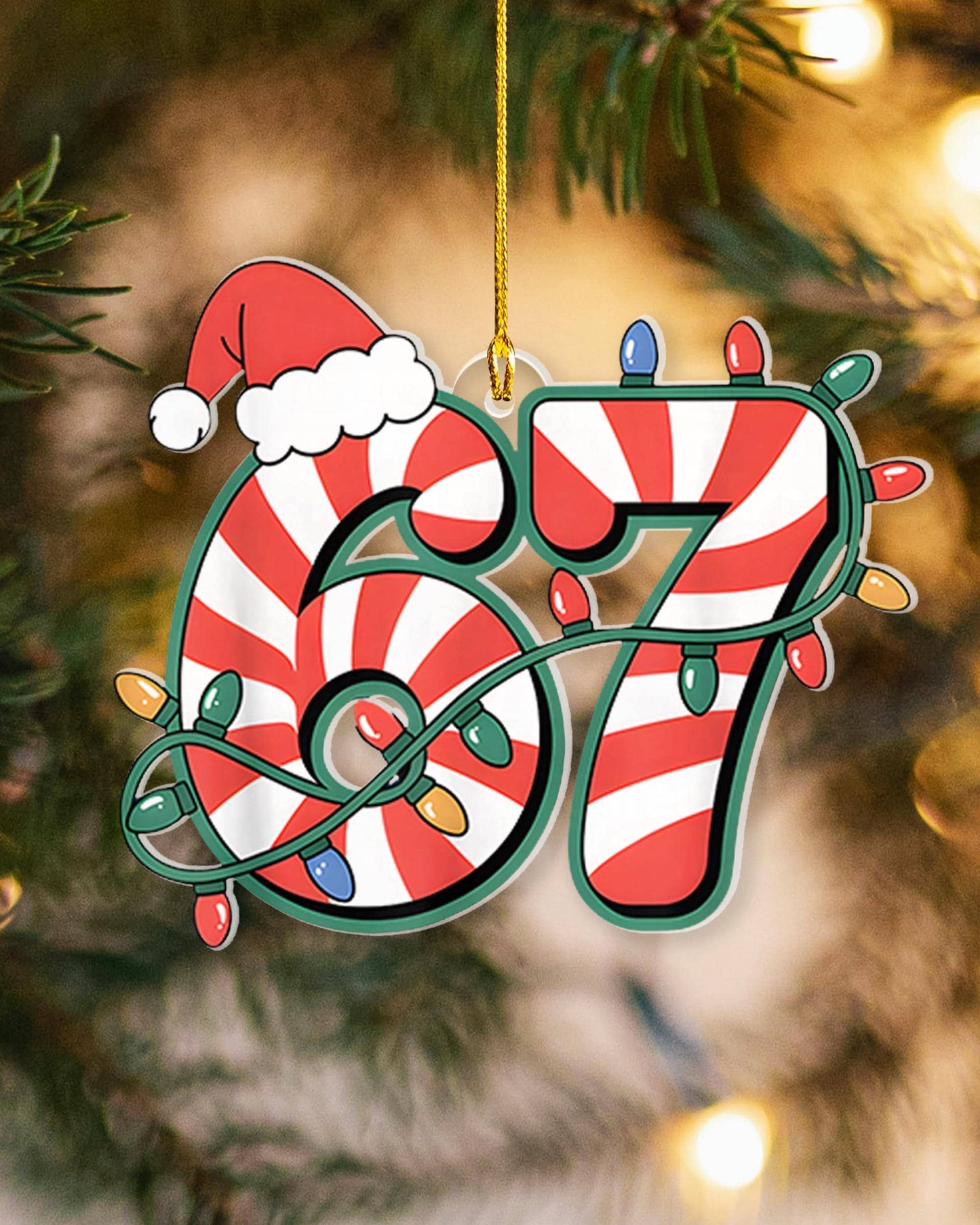Six Seven Acrylic Ornament, Christmas Gift Gen Alpha Humor