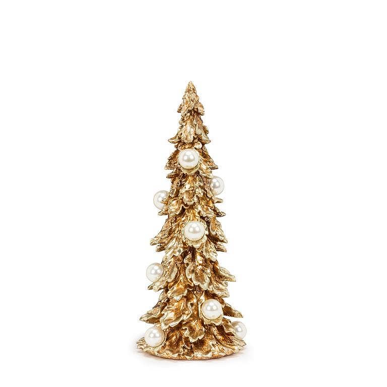 Small Gilded Tree with Pearls-13"H