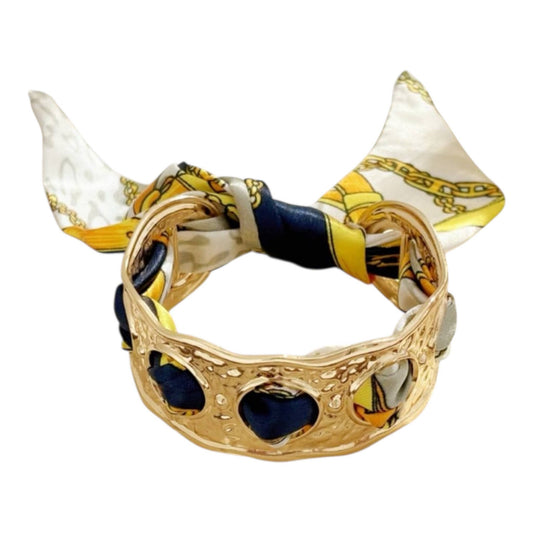 Scarf Cuff Bracelet - Circle - Black Chain