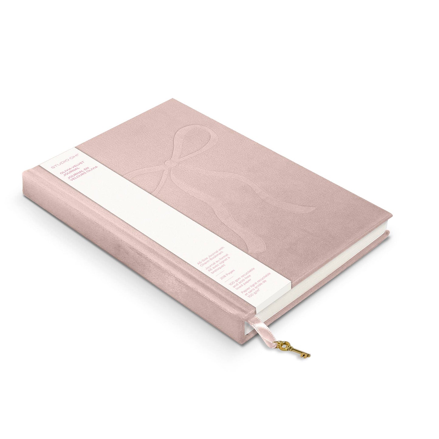 Sweetheart Pink Bow Olivia Velvet A5 Journal