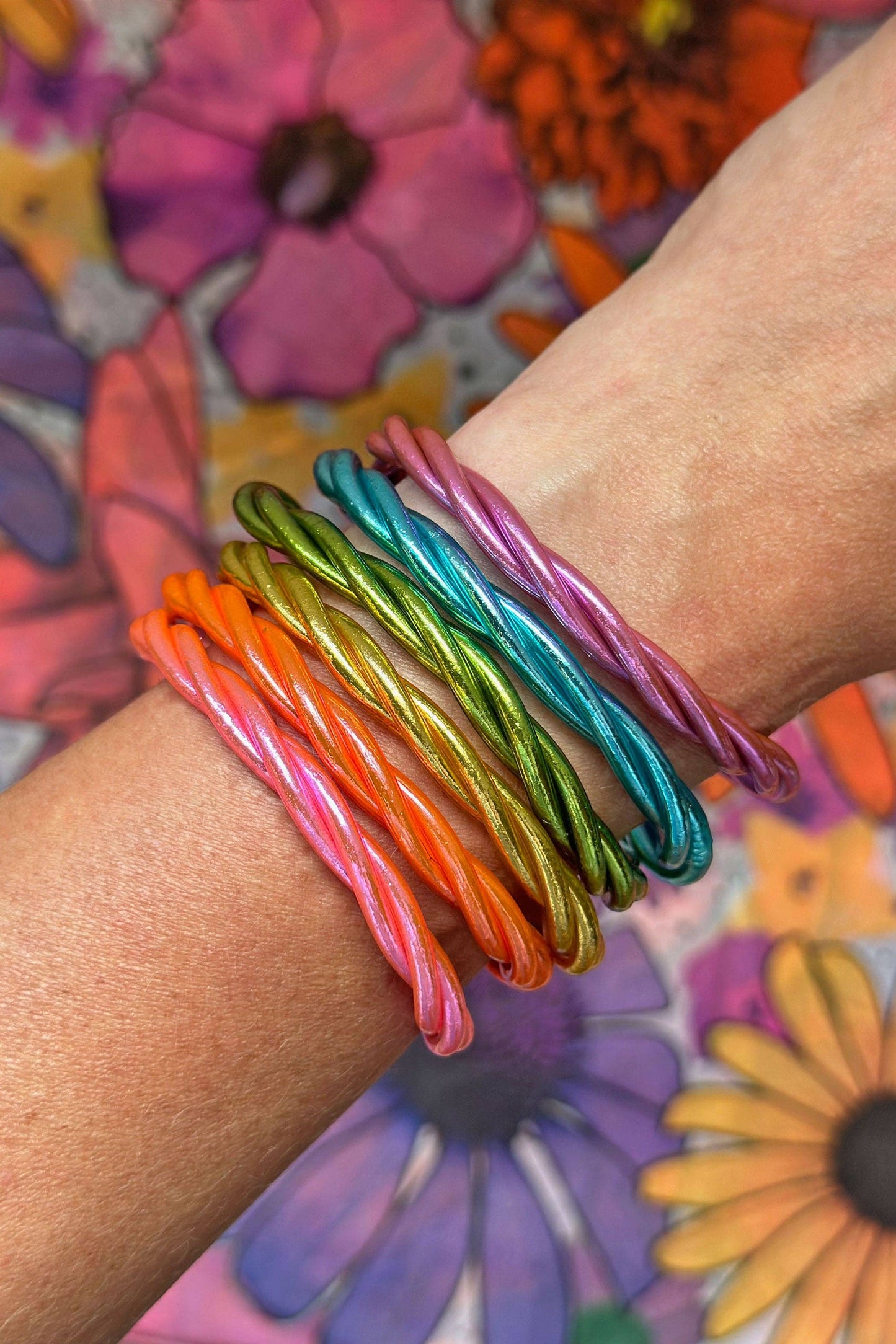 Single Twisted Thai Buddhist Temple Bracelet, Mantra Bangle