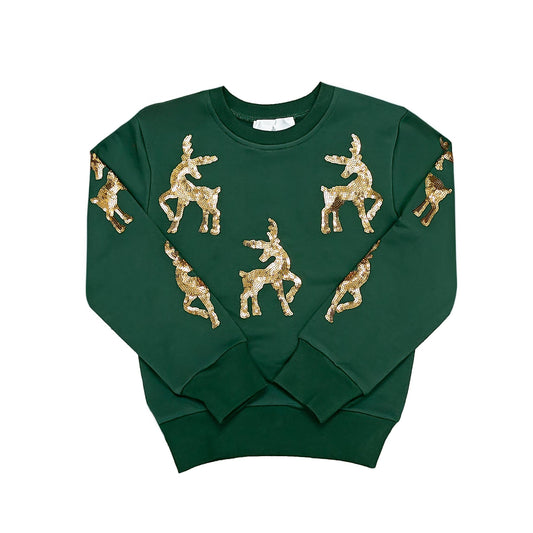 Green Reindeer Sweatshirt