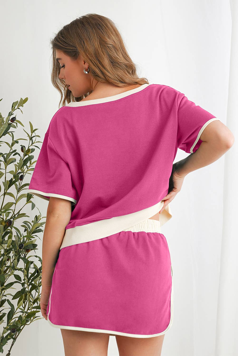 Colorblock Drop Shoulder T Shirt & Skirt Set | S-XL & 1X-4X