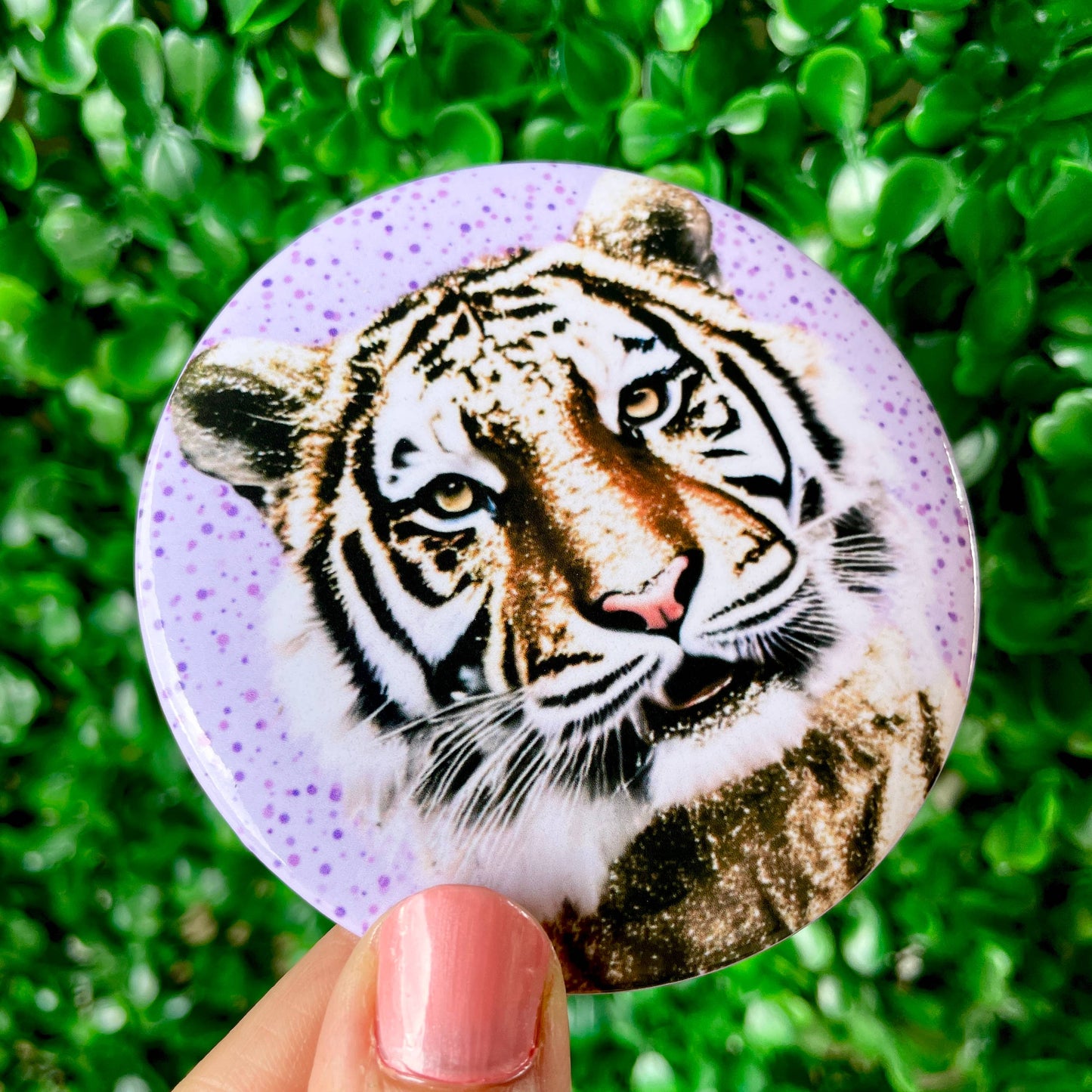 Glistening Tiger - Lavender - Game Day Button