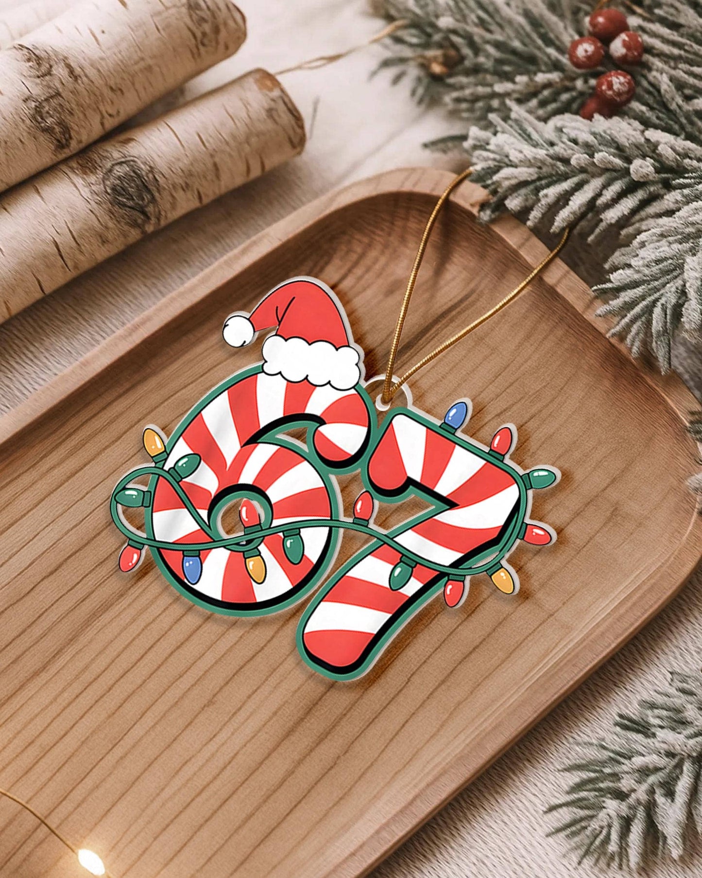 Six Seven Acrylic Ornament, Christmas Gift Gen Alpha Humor