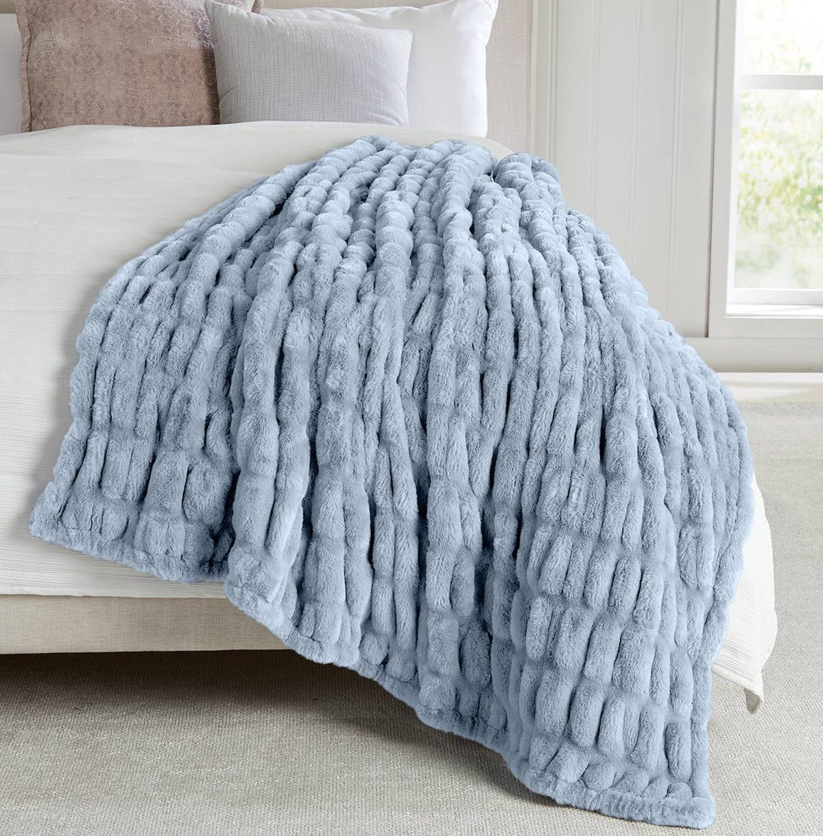 Luxury Heavyweight Ruched Throw Blankets 50" x 60"