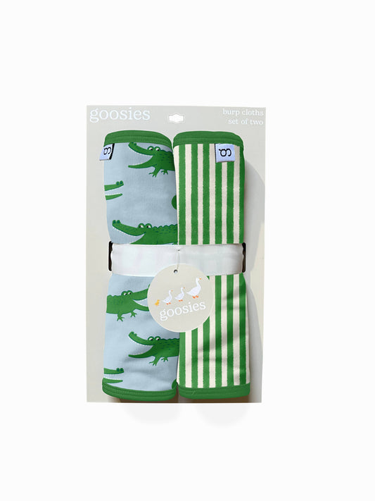 Blue Alligators Burp Cloth Set (5/15 Restock)