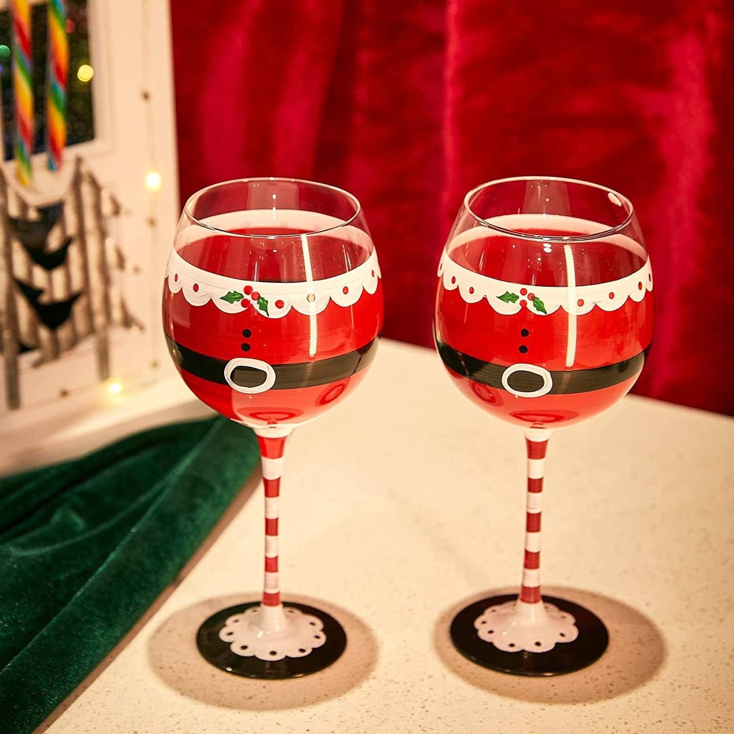 Santa Elf Holiday Stemmed Wine Glass- 18oz Holiday