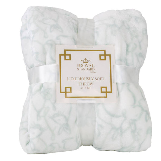 Delilah Bunny Throw   White/Light Blue   50x60