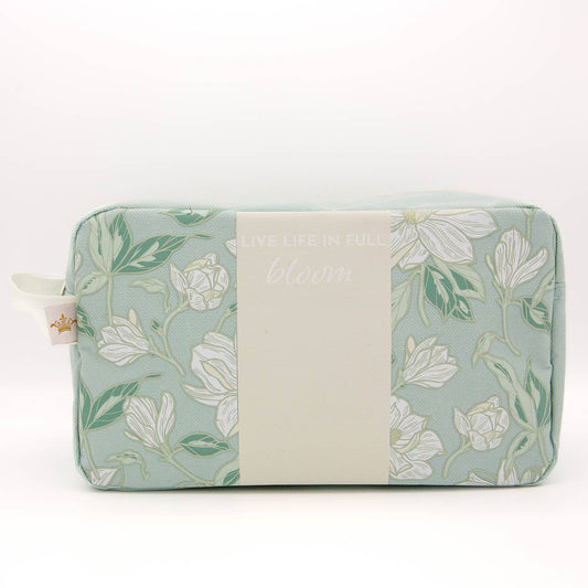 In Full Bloom Cosmetic Bag  Misty Blue/Multi   10x6x4