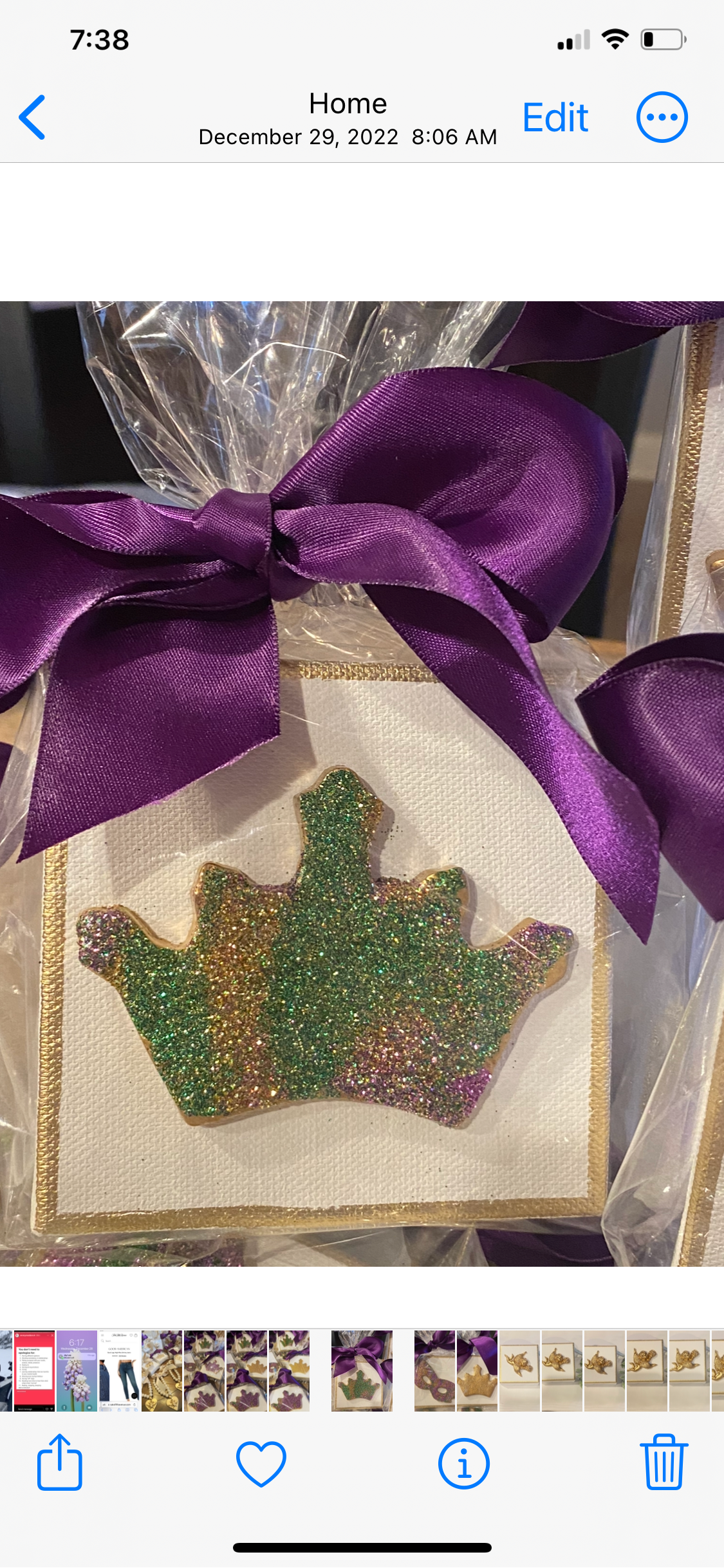 Mardi Gras Glitter Crown Canvas