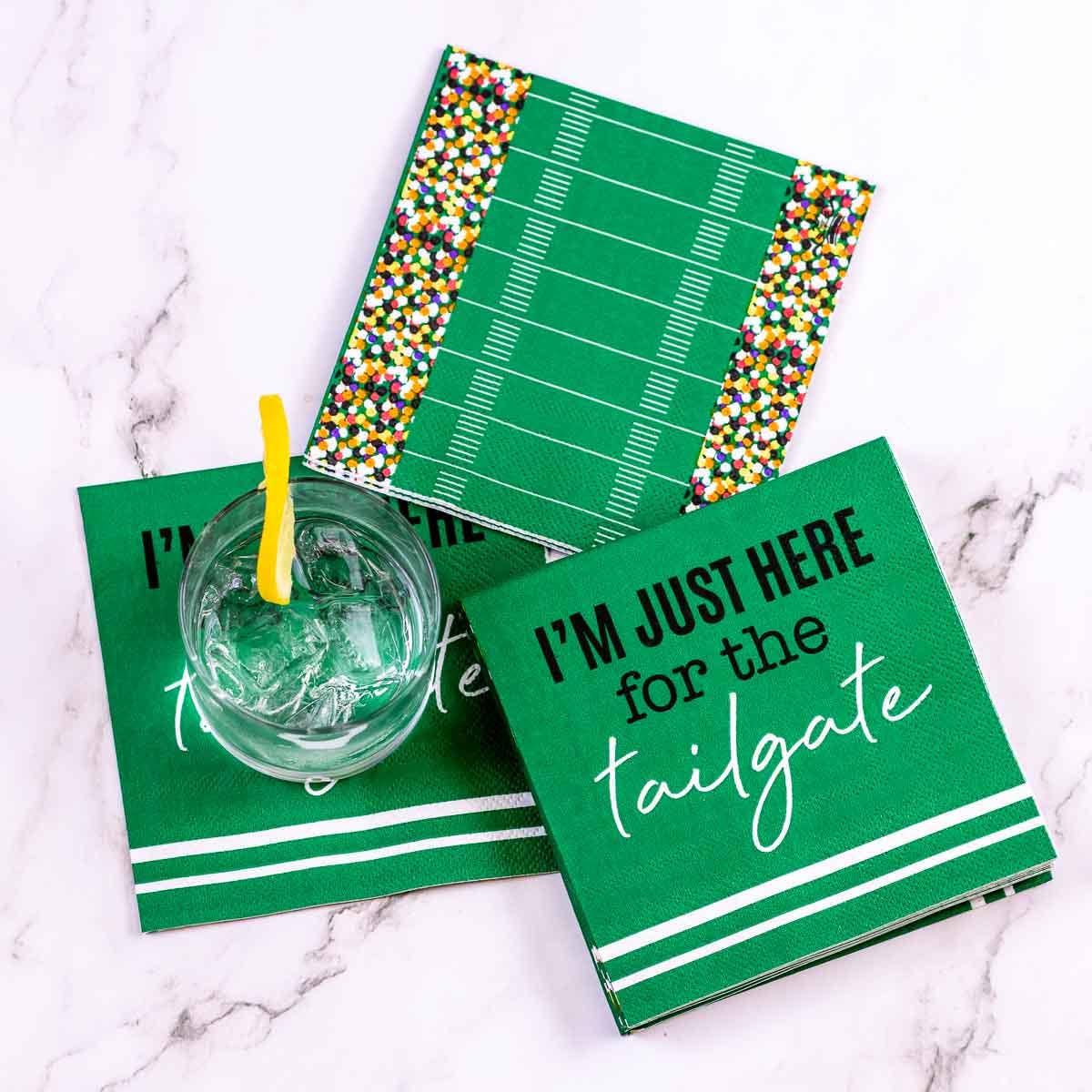 Stadium Cocktail Napkins    Green/Multi   5"