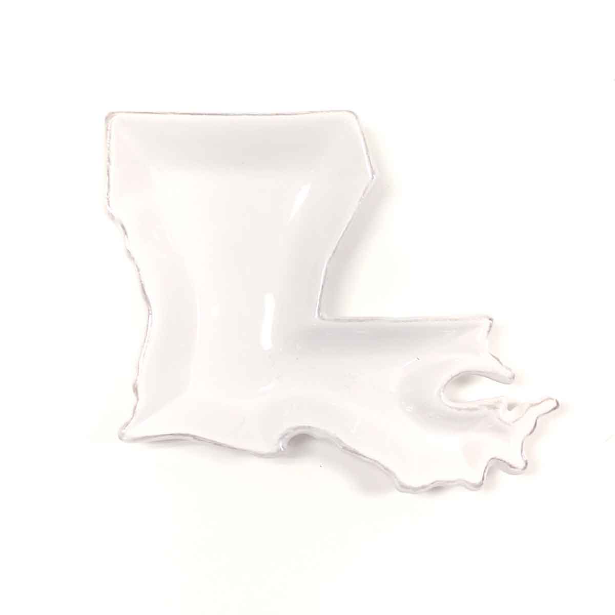 Louisiana Shaped Tidbit Dish  White   6"