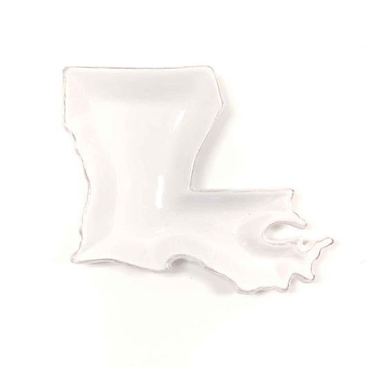 Louisiana Shaped Tidbit Dish  White   6"