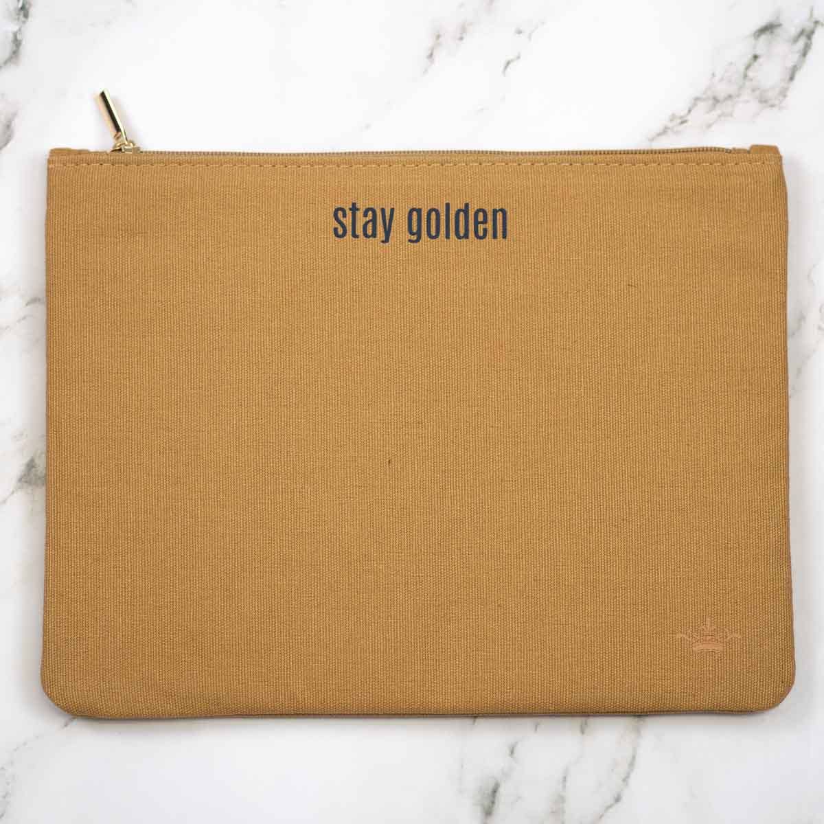 Stay Golden Cosmetic Bag   Gold   9x6.5